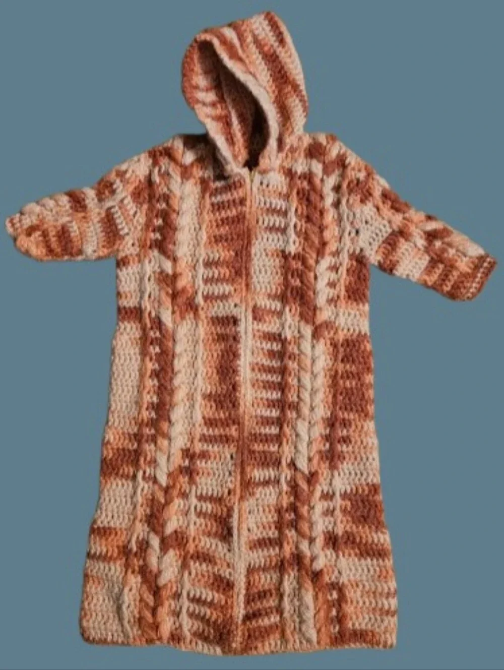 Baby Hooded Cable Cocoon Crotched Vintage